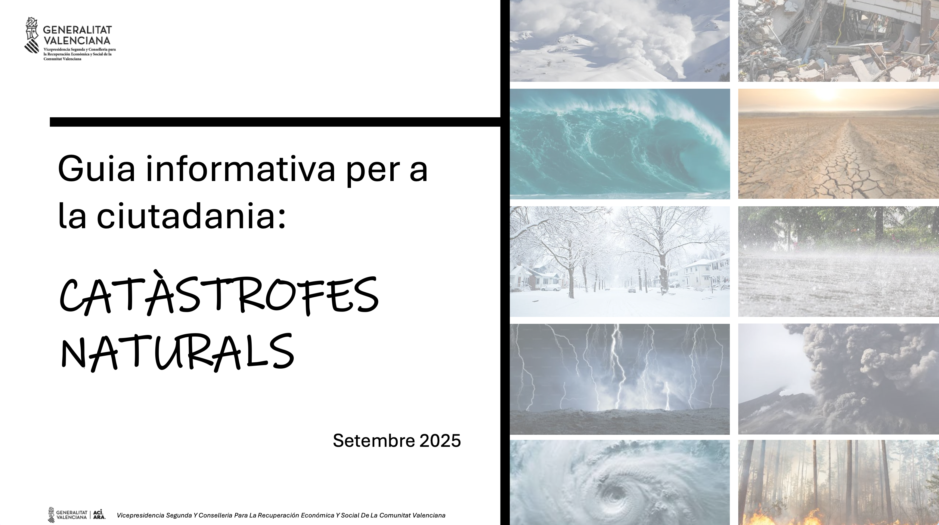 Guía informativa para la ciudadanía sobre catástrofes naturales de la Generalitat Valenciana